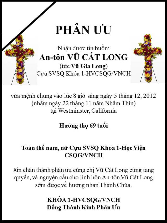 Phân Ưu Vũ Gia Long K1