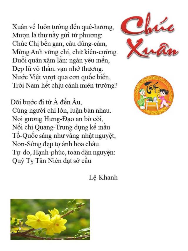 Chuc Xuan- Le Khanh moi sua