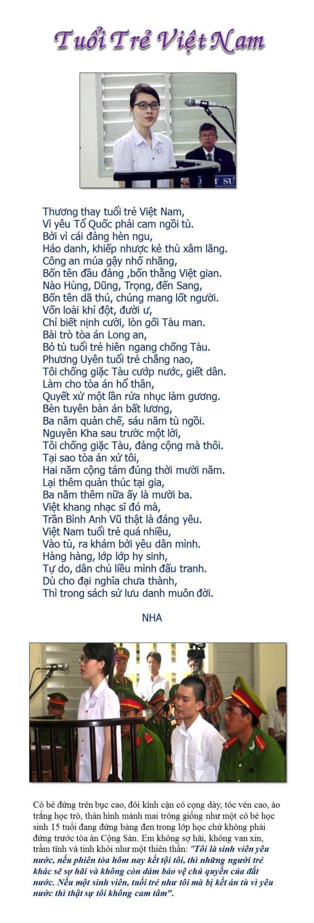 Tuoi tre VN- Tho NHA