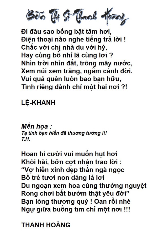 (R) Bỡn Thi sĩ TH_ LK