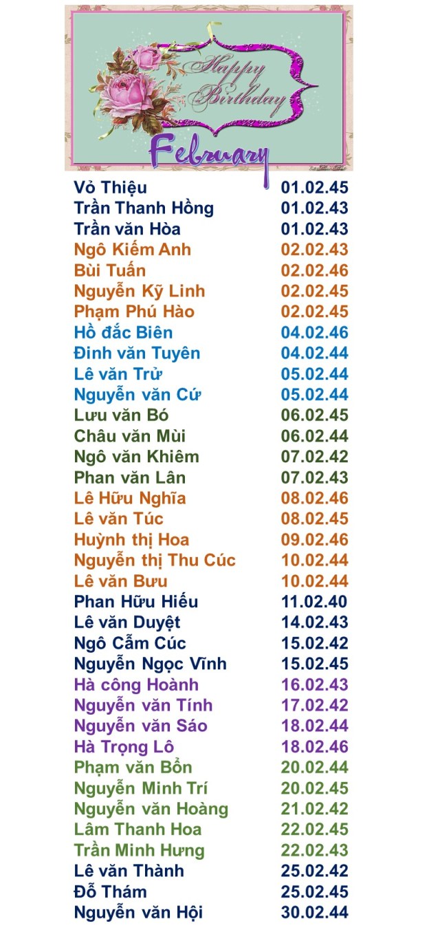 (R)Happy birthday tháng Hai